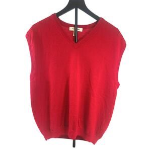 PRONTO UOMO MENS XL 100% EXTRA FINE MERINO WOOL VEST RED